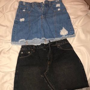 TWO denim Mini skirts!!